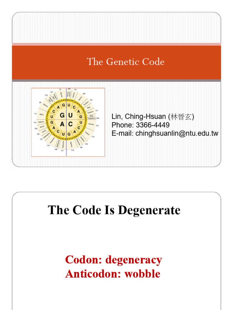 Genetic Code Slide | PDF | Genetic Code | Genetics