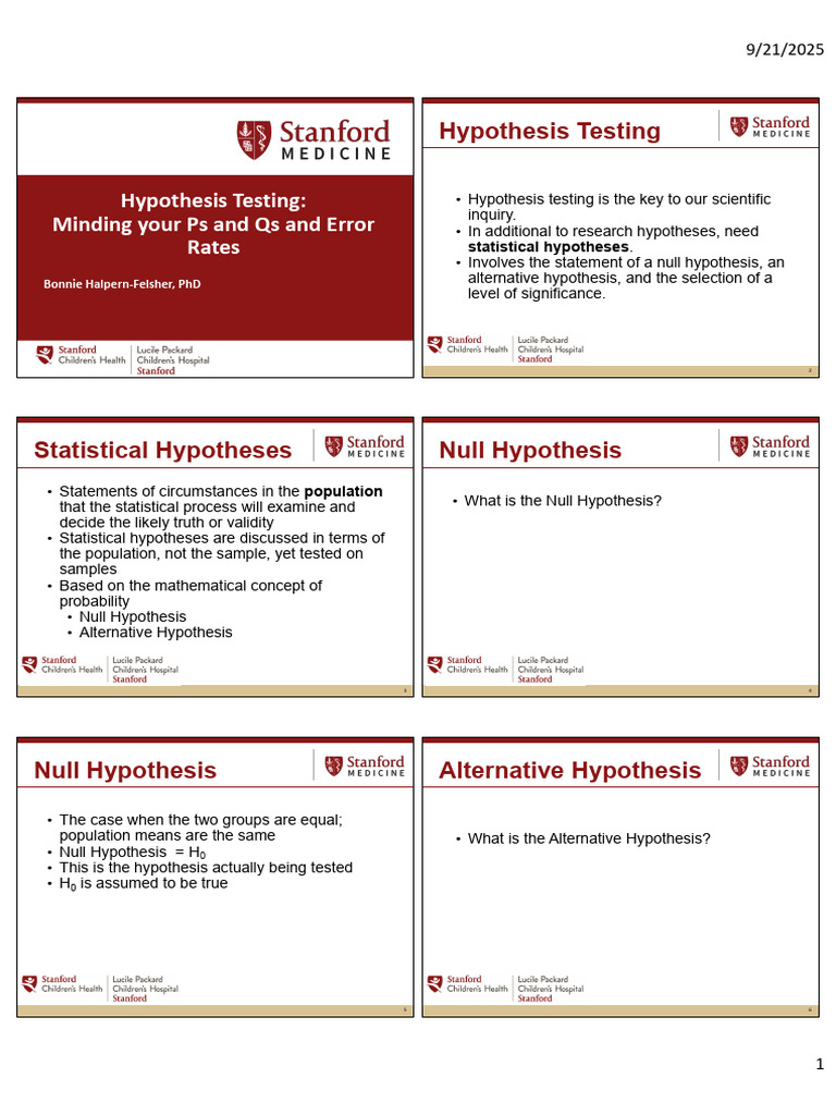 Hyp Test_Ps and Errors | PDF | Type I And Type Ii Errors | Statistical ...