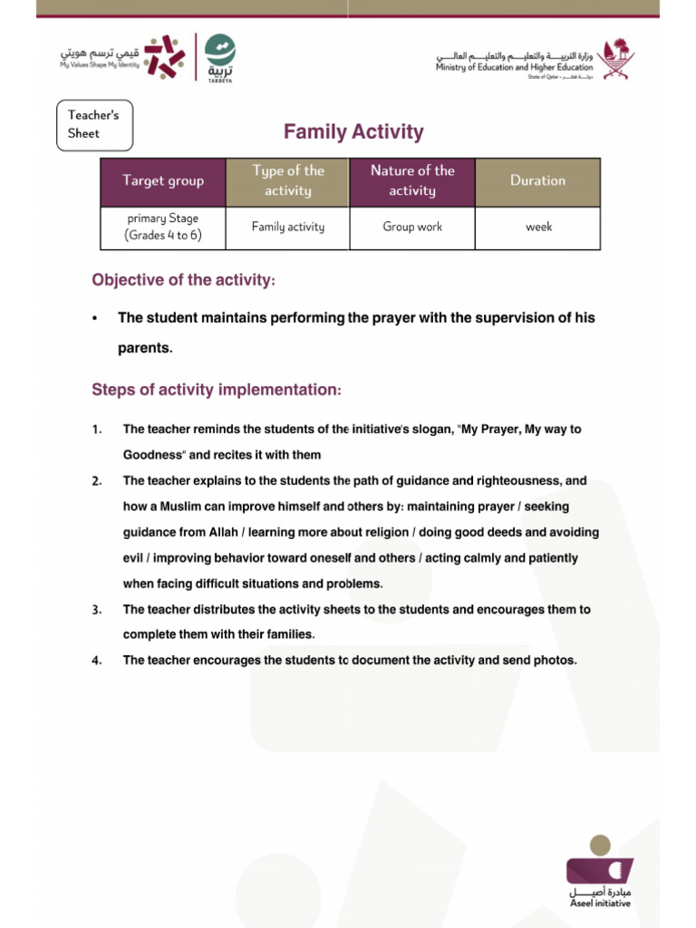 Family Activity | PDF