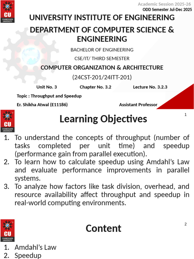 Throughput and Speedup in Computing | PDF | Parallel Computing ...