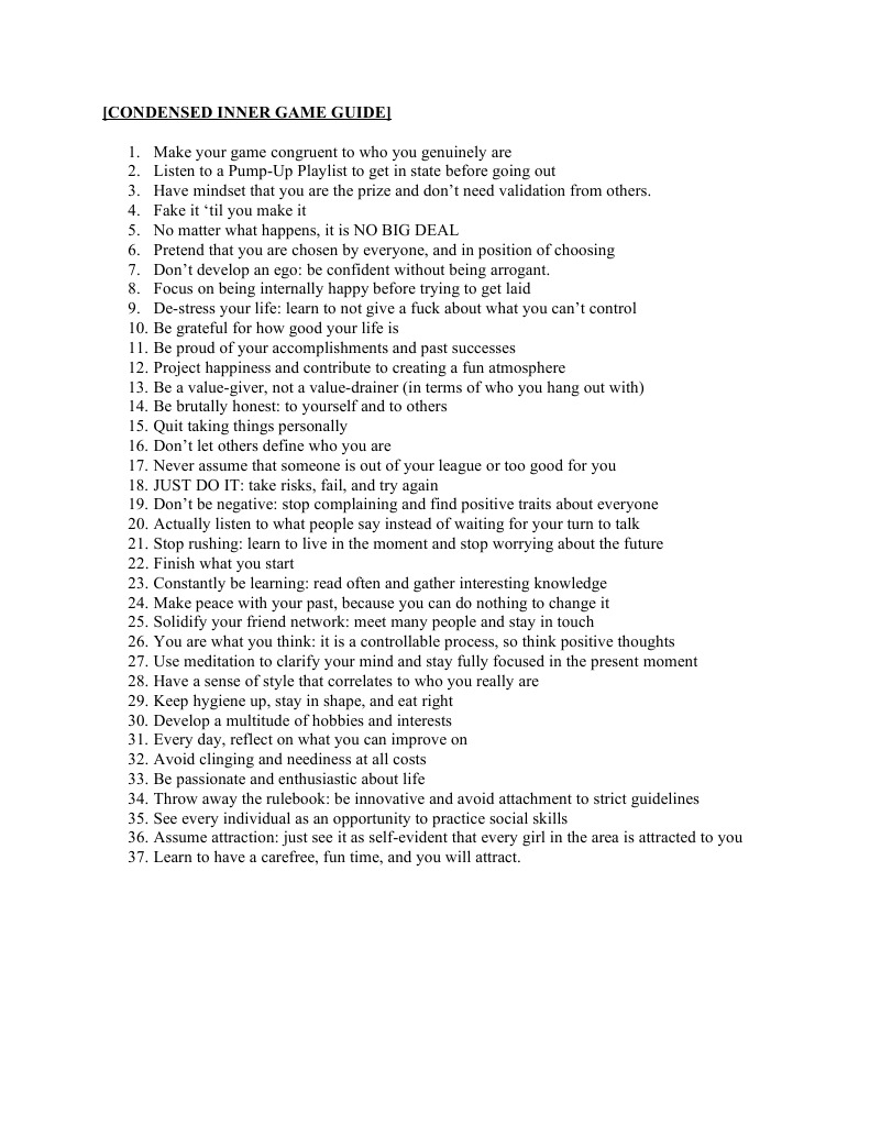 Inner Game Mastery: 37 Confidence Tips | PDF | Self-Improvement