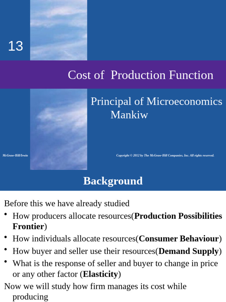 Understanding Production Costs and Functions | PDF | Production ...
