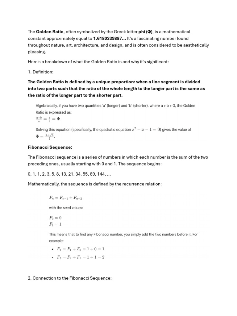 The Golden Ratio | PDF