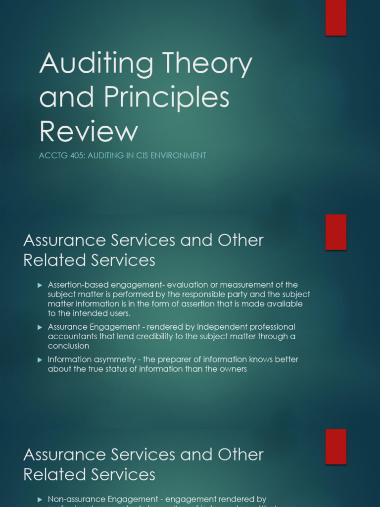 Auditing Theory and Assurance Principles | PDF | Audit | Business