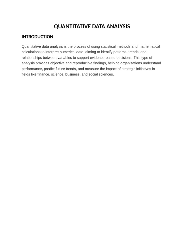 Understanding Quantitative Data Analysis | PDF