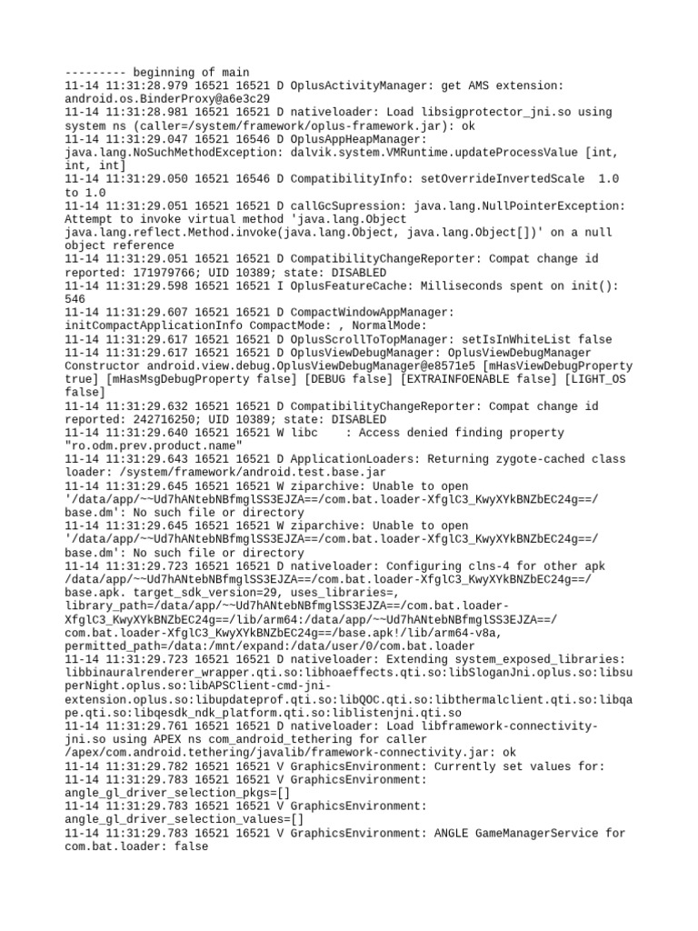 Oplus Activity Manager Debug Log | PDF | Android (Operating System ...
