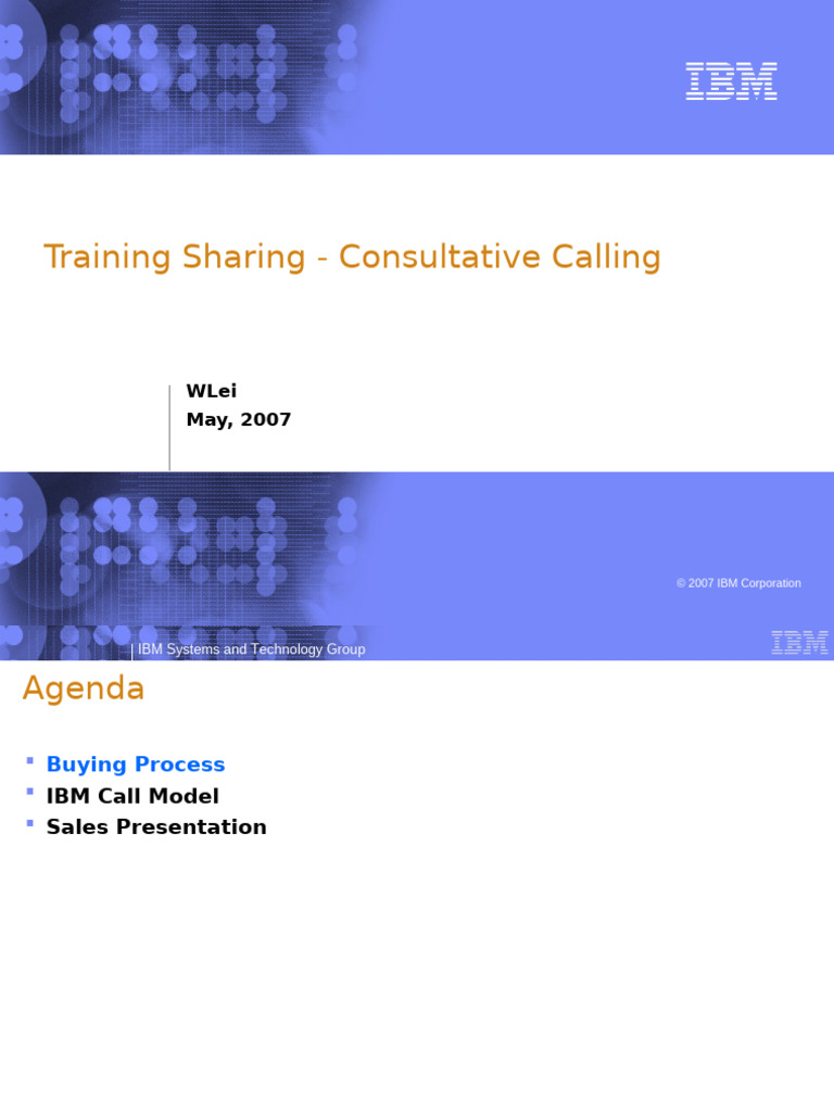 Training Sharing - Consultative Calling | PDF | Ibm | Customer ...