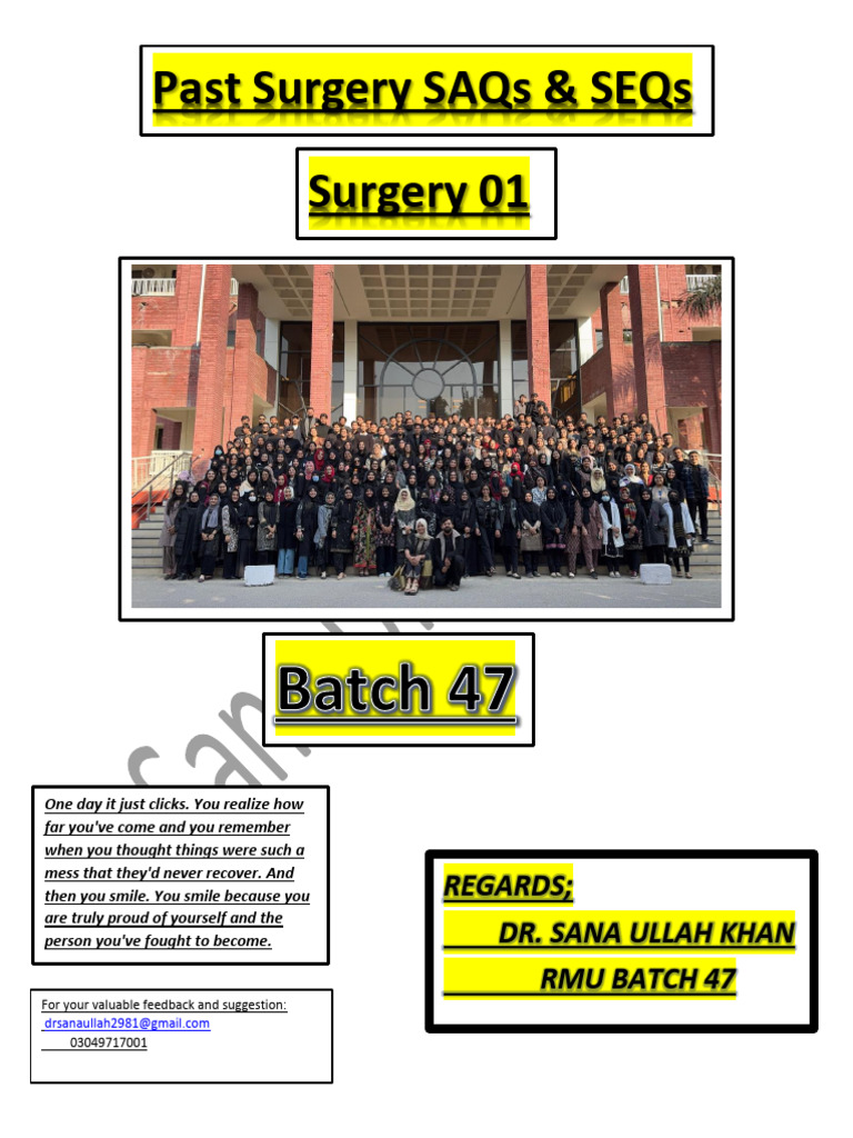 Past Surgery SAQs & SEQs Overview | PDF | Burn | Varicose Veins