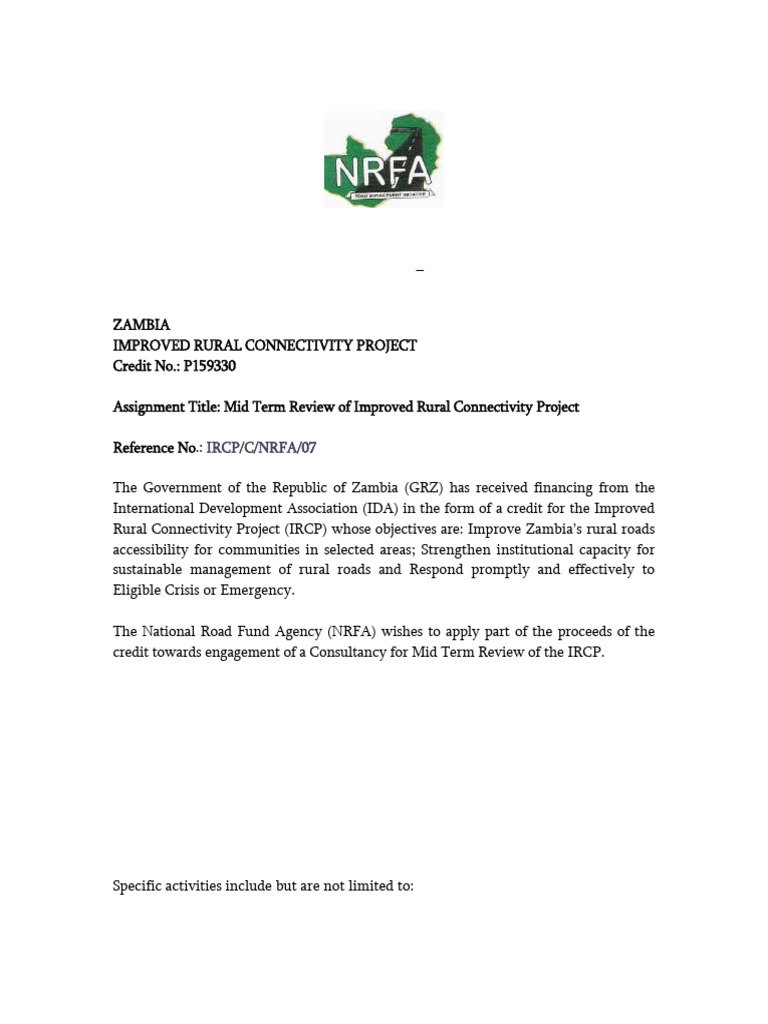 Mid Term Review for Rural Connectivity Project | PDF | International ...