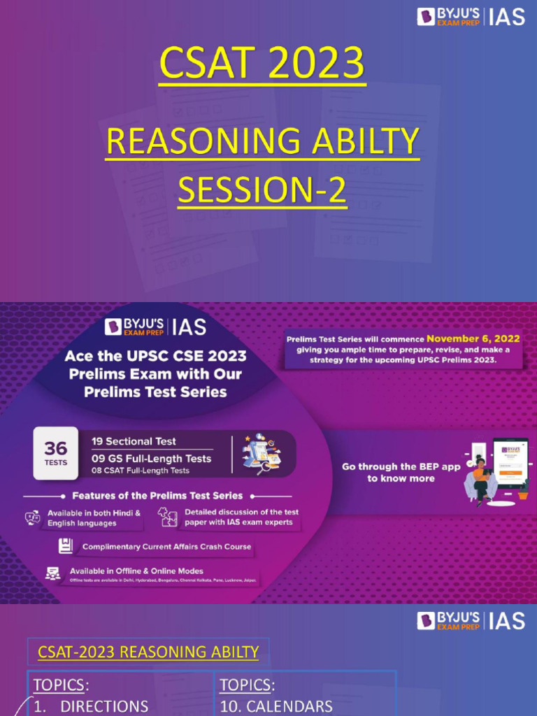 Csat Logical Reasoning Lecture 2 231657033204873 | PDF