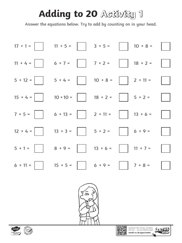 T M 1644851981 Adding To 20 Activity Sheet 1 Ver 4 | PDF