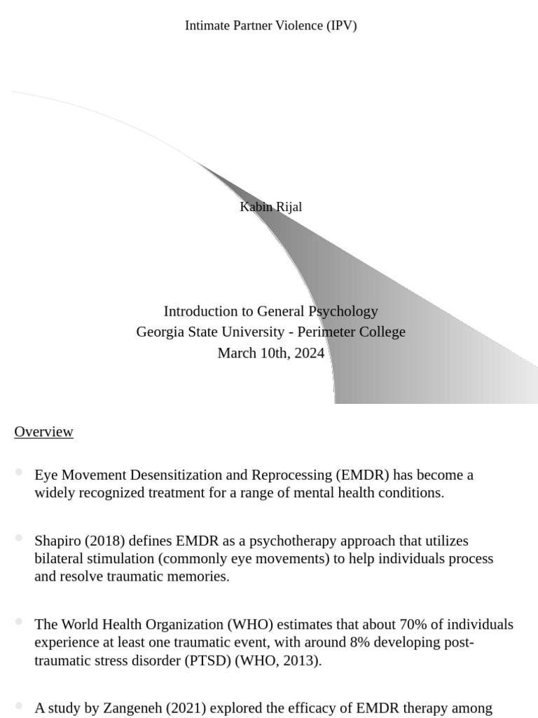 EMDR Presentation | PDF | Eye Movement Desensitization And Reprocessing ...