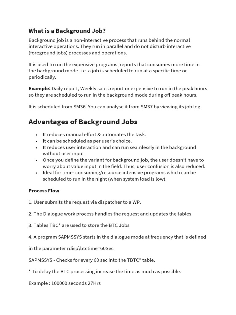 Understanding Background Jobs in SAP | PDF | Scheduling (Computing ...