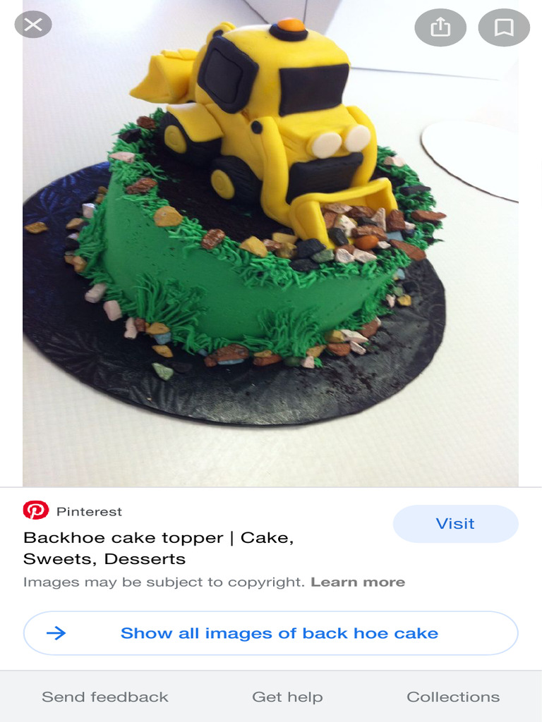 Adorable Backhoe Birthday Cake Design | PDF
