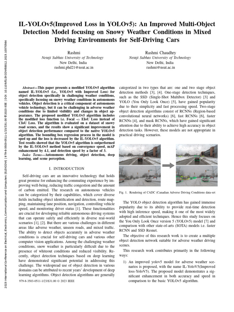 IL-YOLOv5Improved Loss in YOLOv5 An Improved Multi-Object Detection ...
