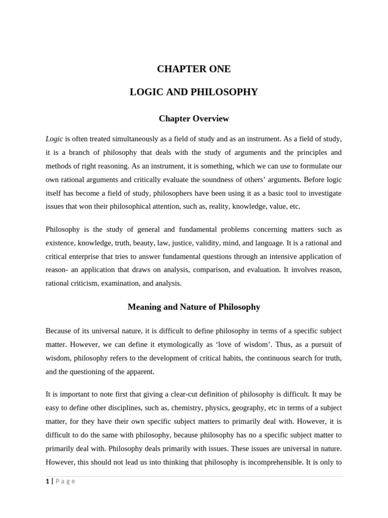 Logic Chapter 1 | PDF | Knowledge | Epistemology