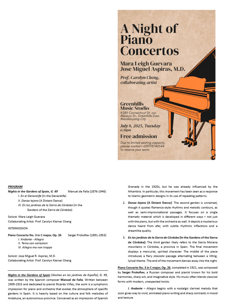 A Night of Piano Concertos July 8, 2025 PROGRAM NOTES - V2 FINAL | PDF ...