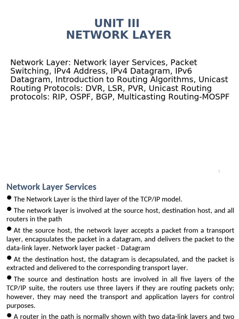 Understanding Network Layer Services | PDF | Internet Protocols | I Pv6