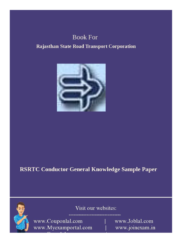 RSRTC Conductor General Knowledge Sample Paper Year PDF Download in ...