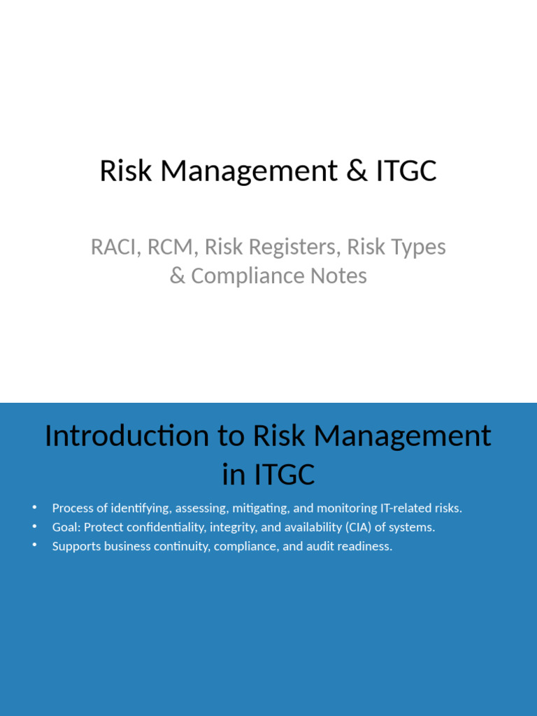 ITGC Risk Management | PDF | Risk | Risk Management