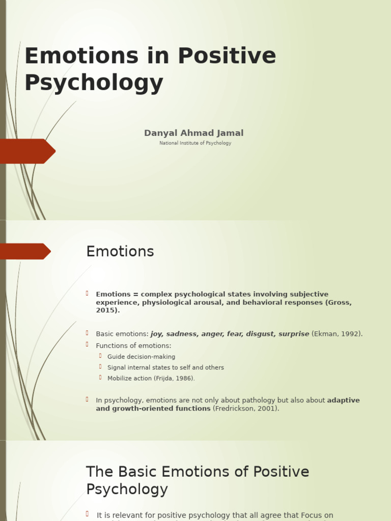 Emotions Positive Psychology | PDF | Emotions | Mental Health