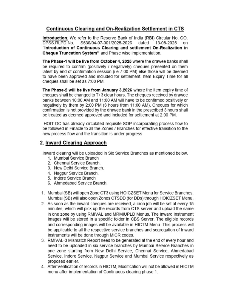 Process Flow - Continuous Clearing | PDF | Cheque | Software