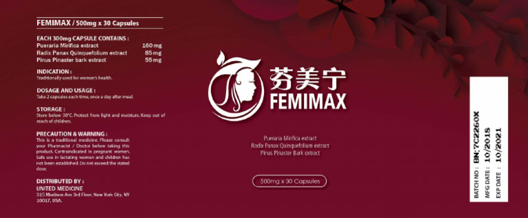 Femimax Label 220519 Print 01 | PDF