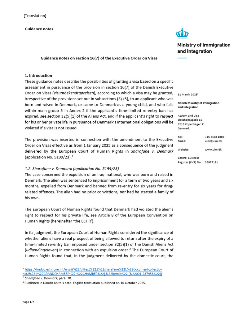 Guidance_on_section_16_7_of_the_Danish_Executive_Order_on_Visas | PDF ...