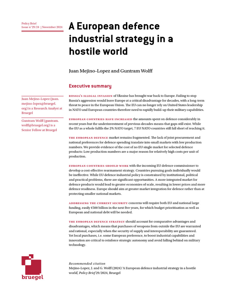 European Defence Strategy Post-Ukraine War | PDF | Purchasing Power ...
