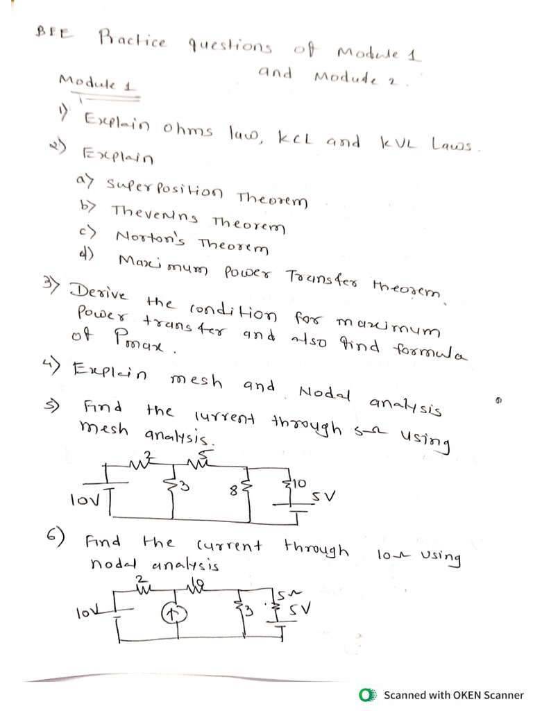 BEEE - Practice Questions | PDF