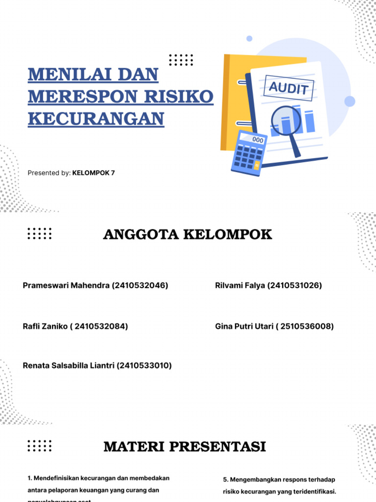 Kelompok 7 Menilai Dan Merespon Risiko Kecurangan - 20251103 - 111203 ...