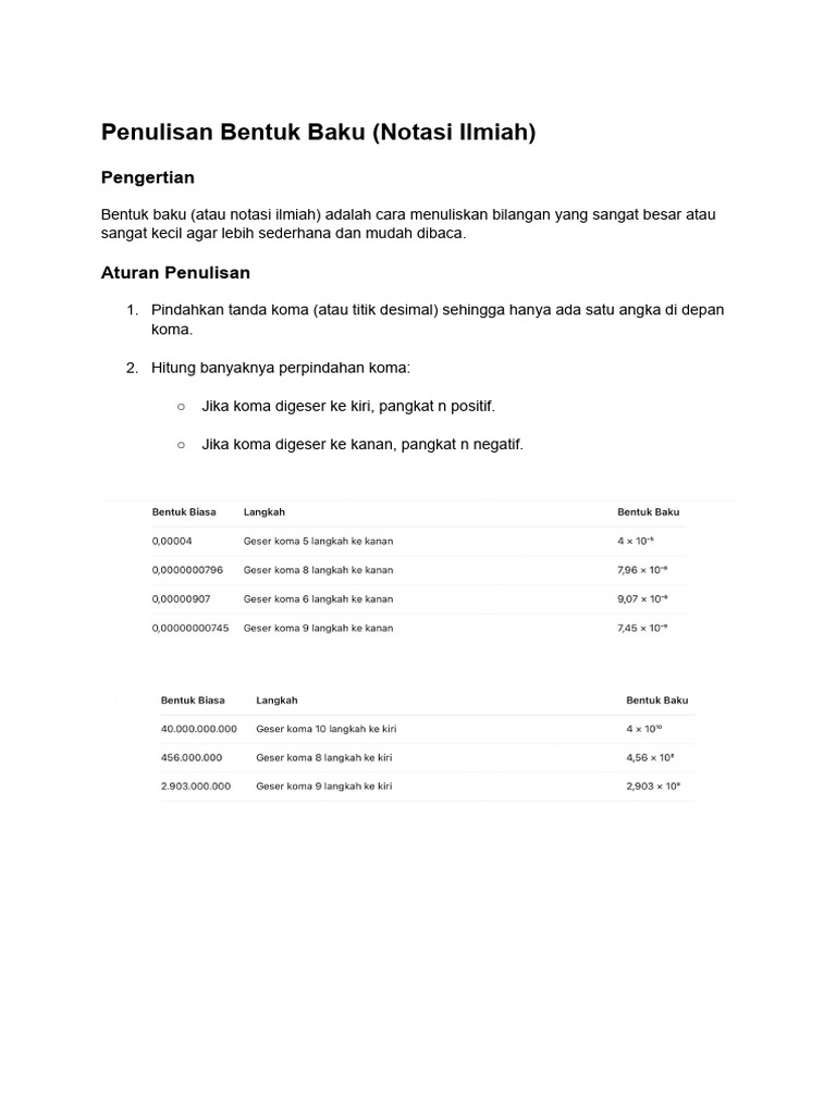 Notasi Ilmiah | PDF