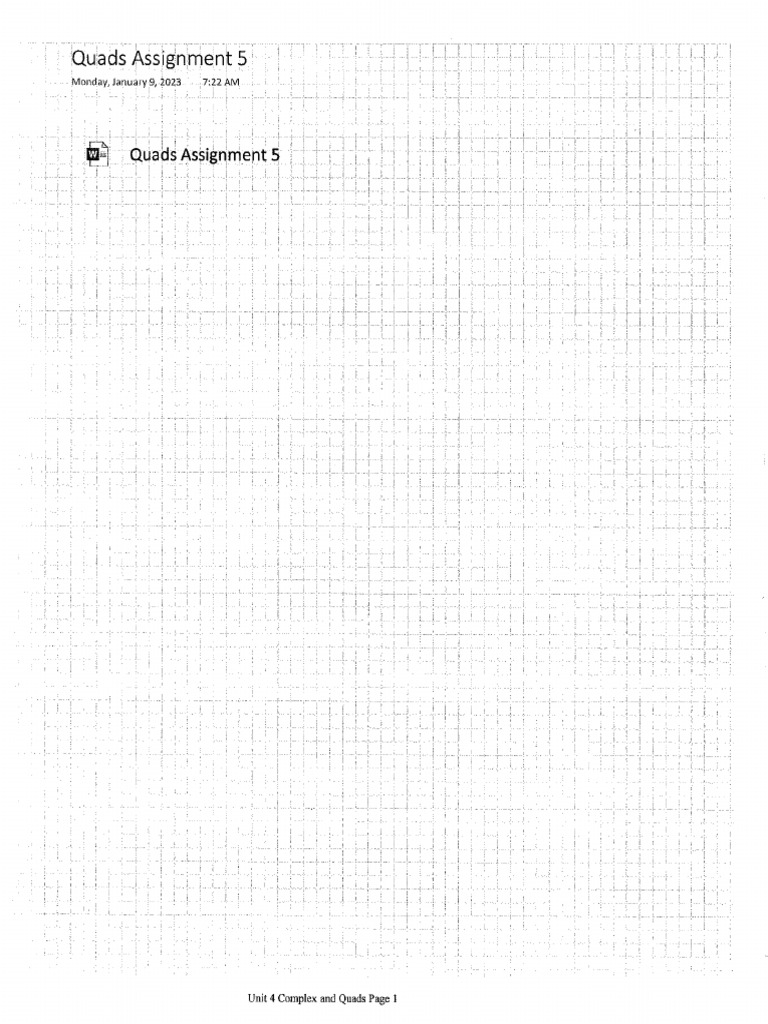 Quads Assignment 9 Key | PDF