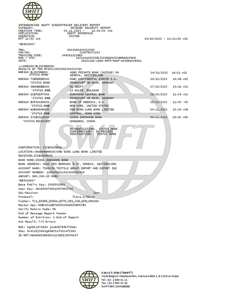 SWIFT Screentracer Delivery Report | PDF