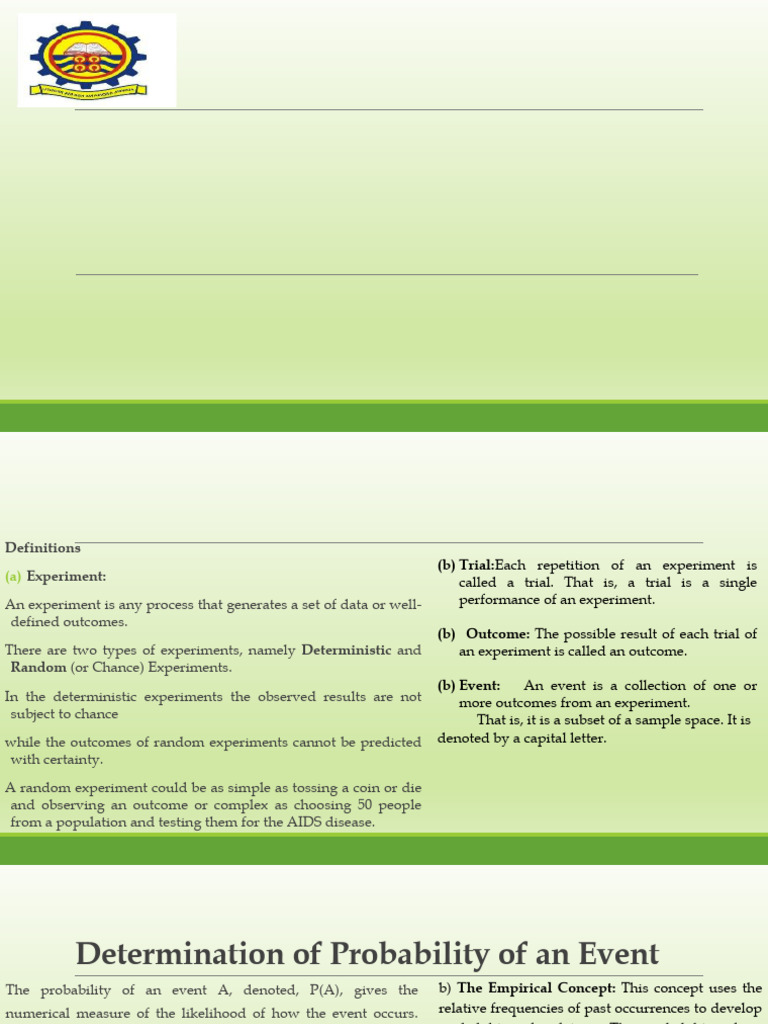 Lecture Presentation 2 | PDF | Probability | Experiment