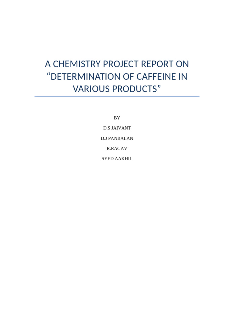 Caffeine Content Analysis in Foods | PDF | Caffeine | Drink