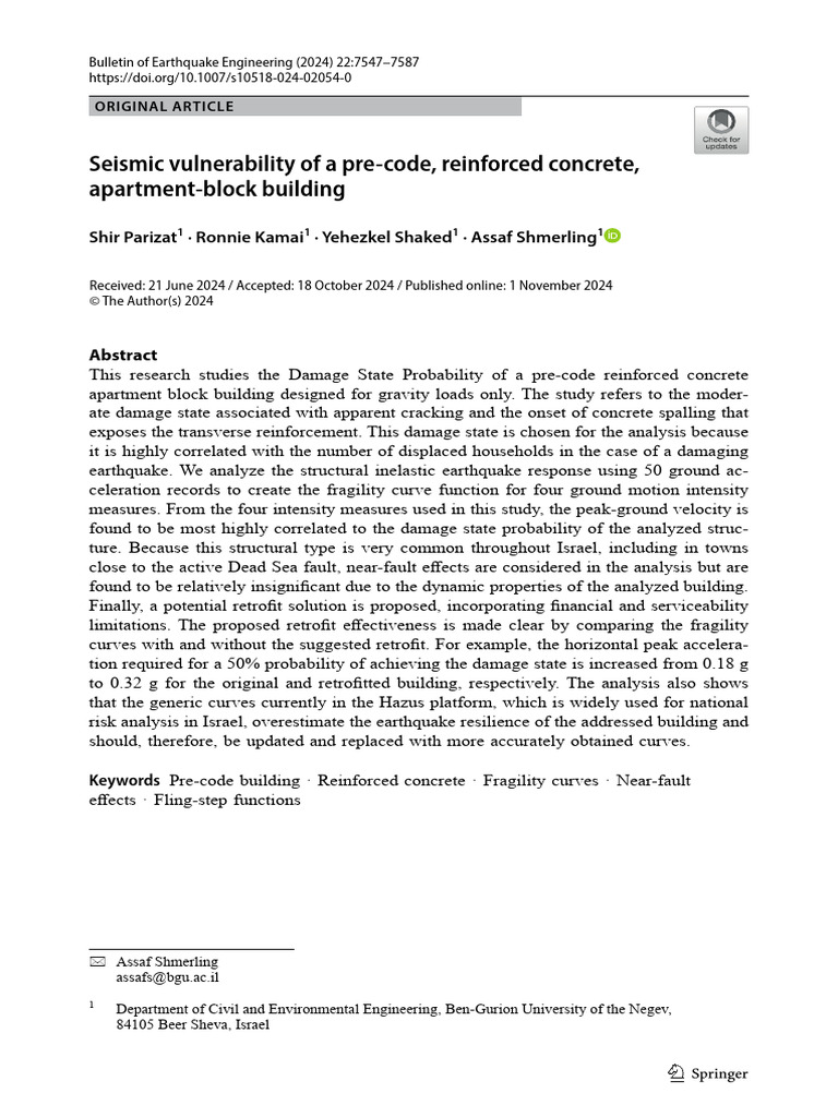 Seismic Vulnerability of Pre-Code Buildings | PDF | Earthquake ...