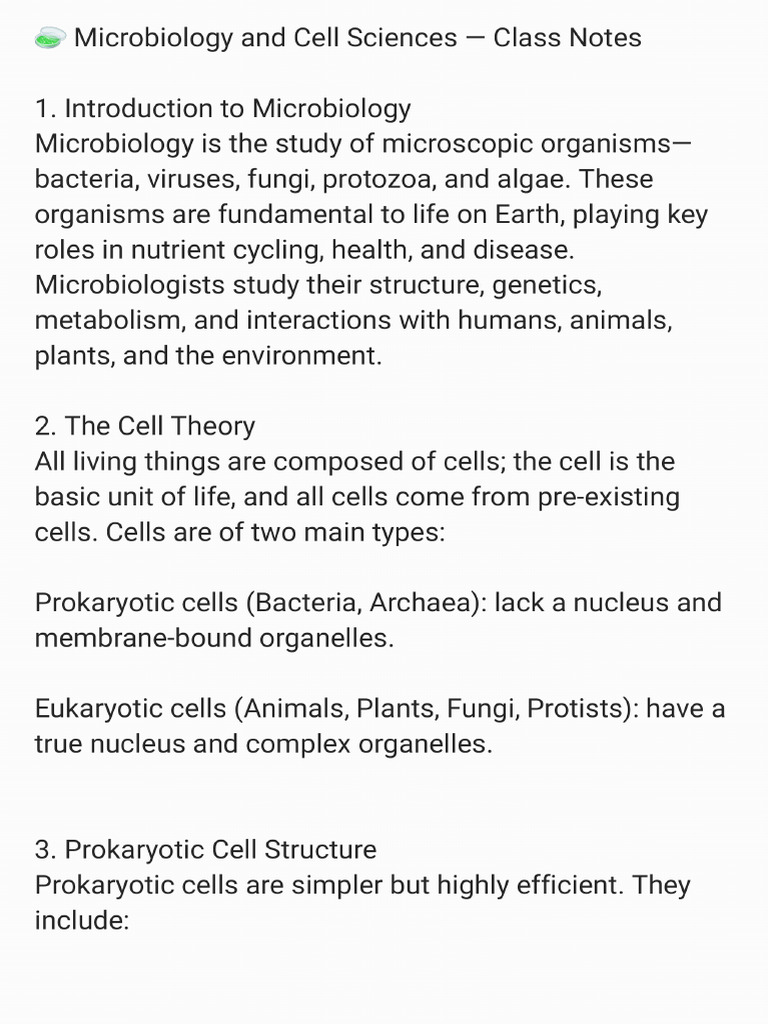 Microbiology Class Notes 251109 151647 | PDF