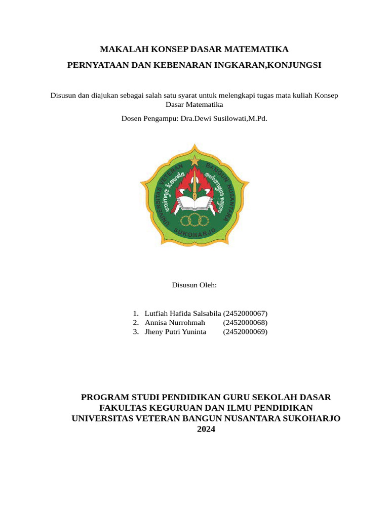 Konsep Dasar Logika Matematika | PDF