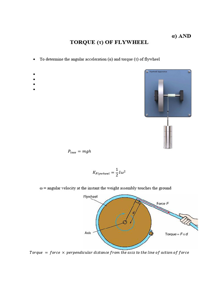 Flywheel Angular Acceleration & Torque Experiment | PDF | Torque ...