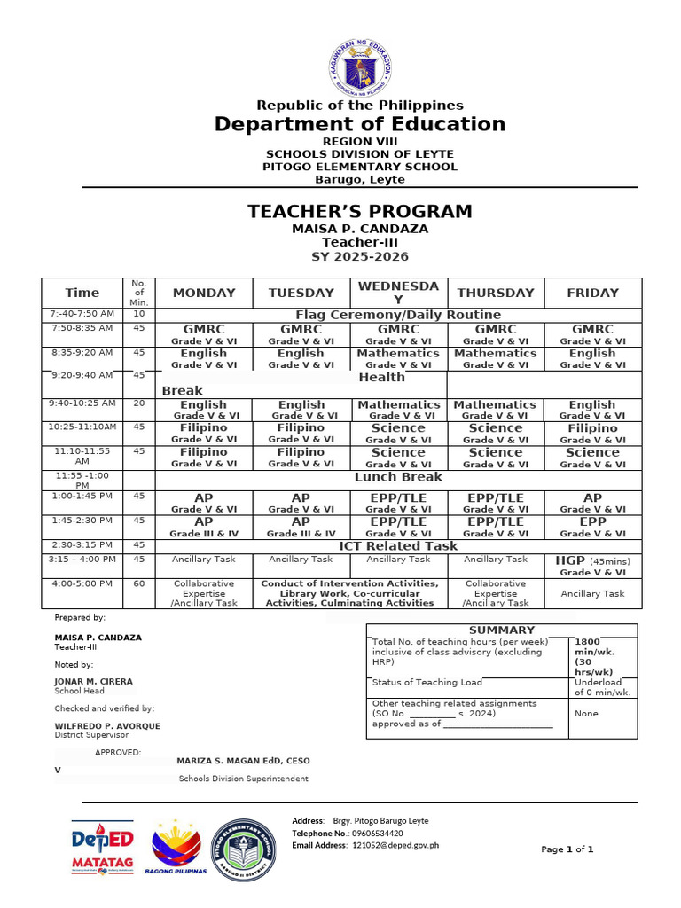 Final MG 56 Teachers Program 2025 2026 | PDF