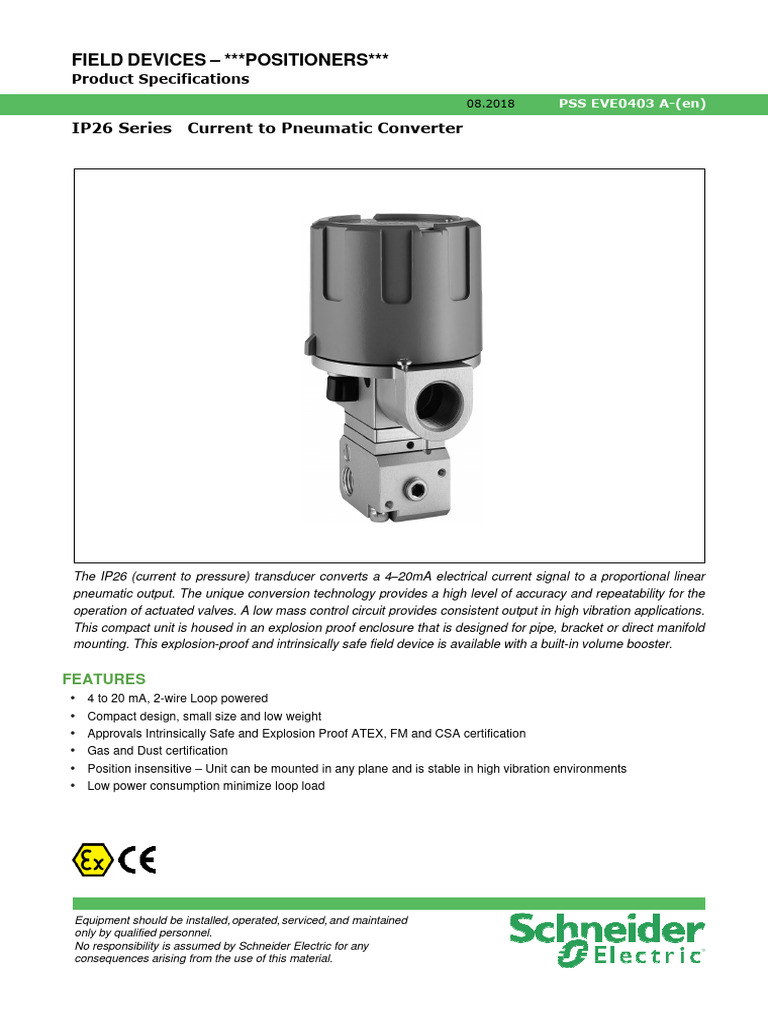 IP26 Current to Pneumatic Converter | PDF | Electrical Engineering ...