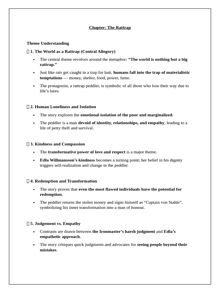 Rattrap Notes | PDF