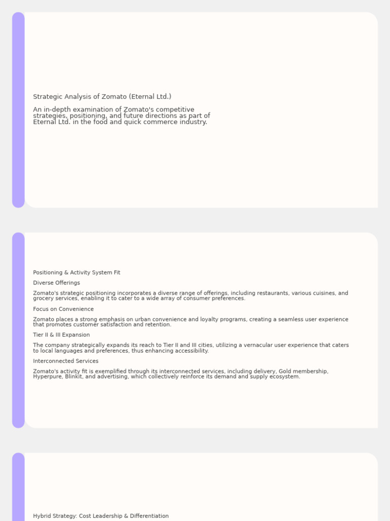 Zomato's Strategic Growth Analysis | PDF | Sustainability | Strategic ...