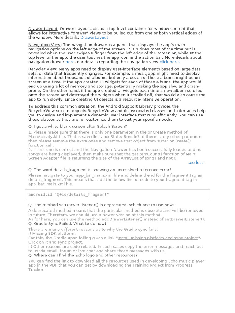 Drawer Layout | PDF | Mobile App | Android (Operating System)