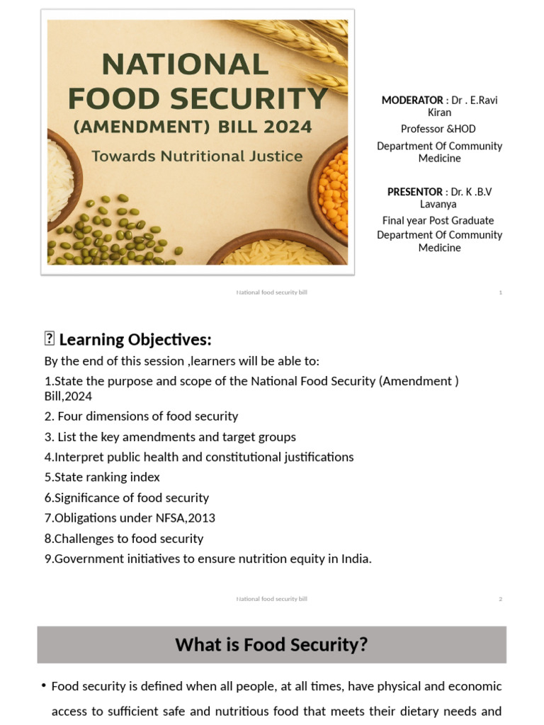 NFSA 2024 Amendments Overview | PDF | Food Security | Poverty