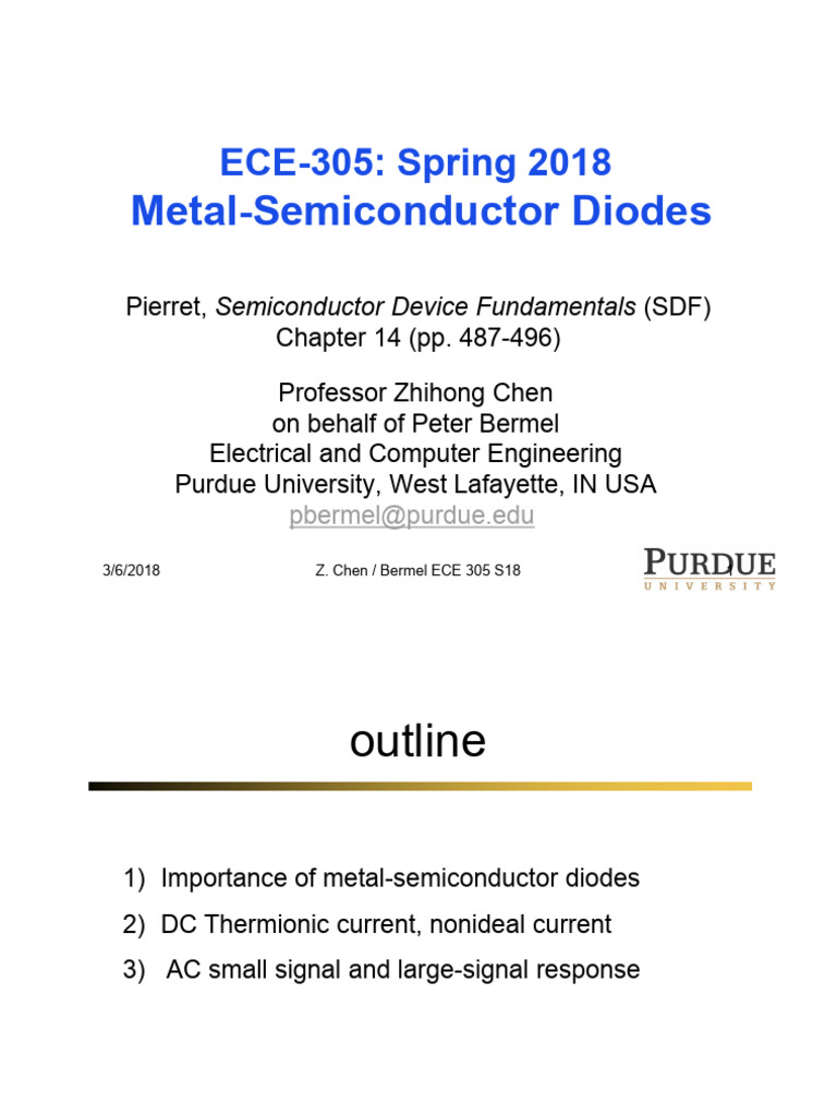 Metal-Semiconductor Diodes Overview | PDF | Diode | P–N Junction