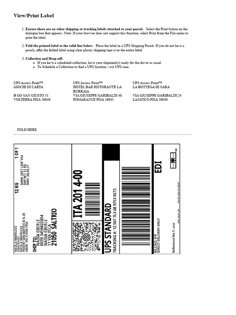 How to Print and Attach UPS Labels | PDF