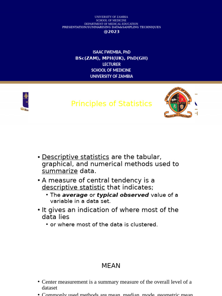 Data Summarization and Sampling Techniques | PDF | Skewness | Variance