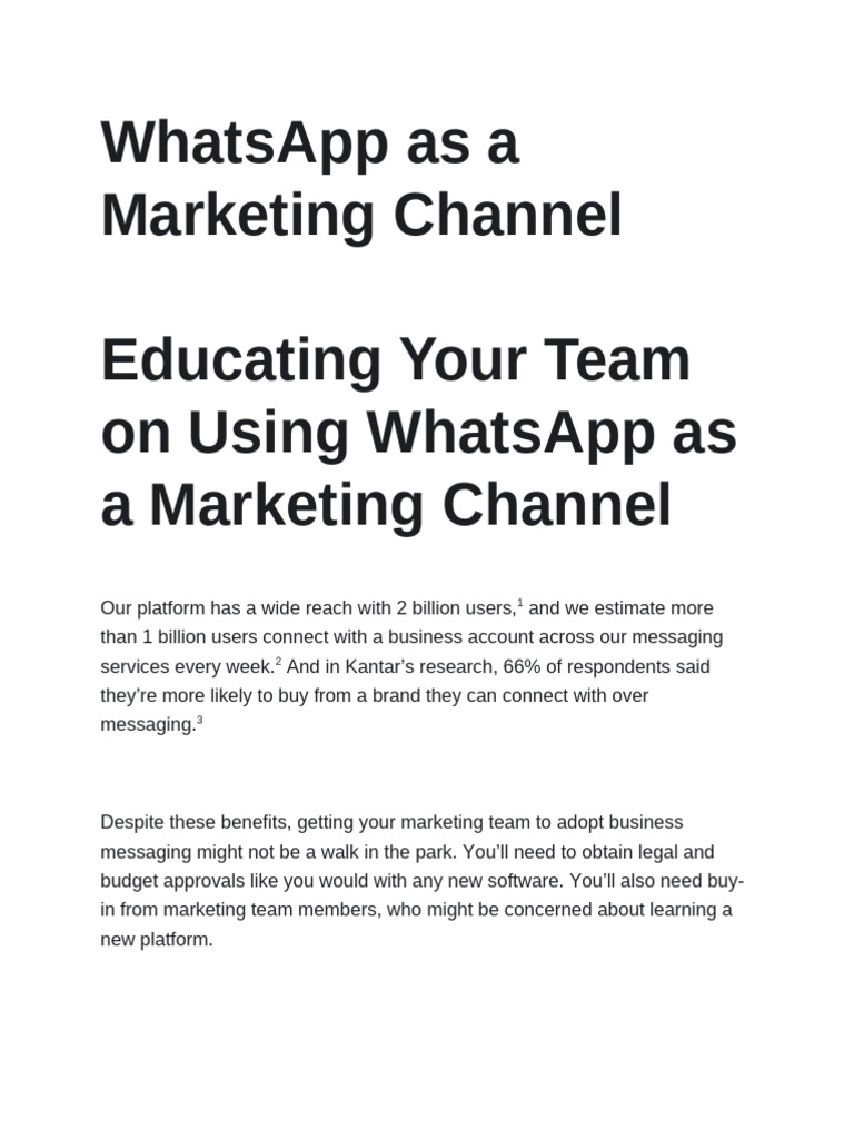 WhatsApp Marketing Guide for Teams | PDF | Performance Indicator | Brand